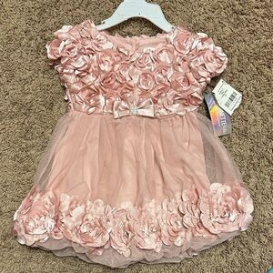 Nannette Pink Floral Kids Formal Dress